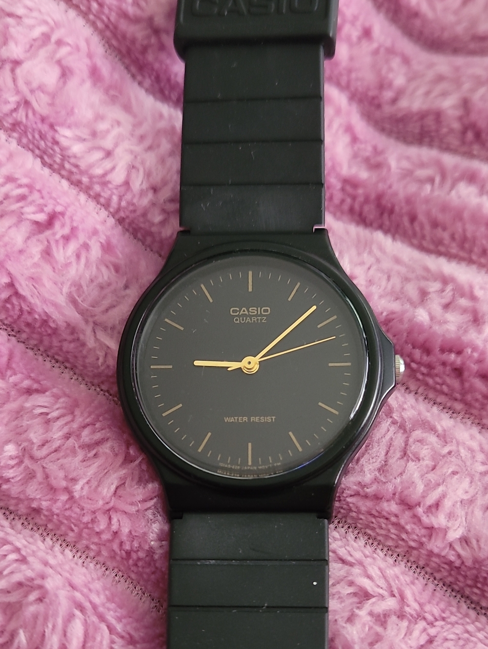 Casio Black Watch with Gold Hands